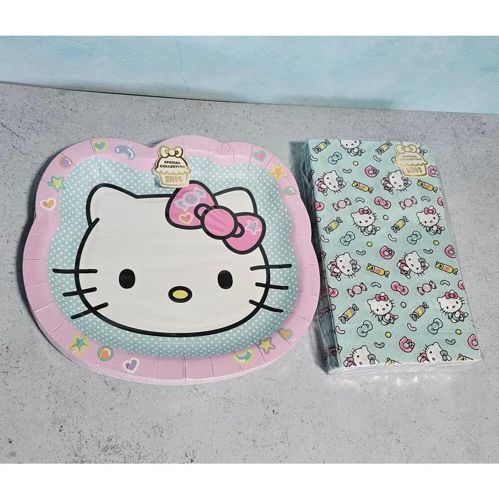 Hello Kitty SANRIO Sweet Dessert Plates & Guest Towels Napkins Party Supplies